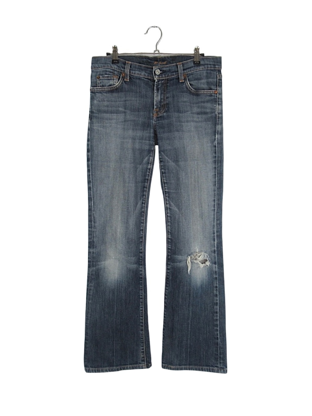 7 For All Mankind Low Rise Distressed Bootcut Jeans - Size 30